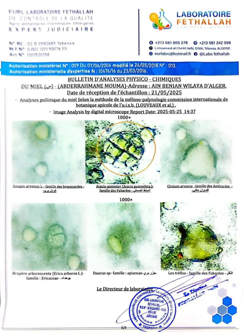 Jujube Honey certificate 1